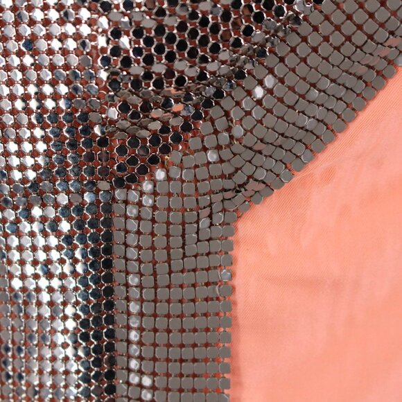 Gianni Versace One Shoulder Orange Metalic Paillette Trim Mini Dress 44 Medium - Picture 3 of 5